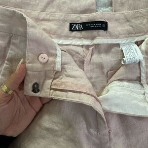 ZARA pink linen pants, US S.